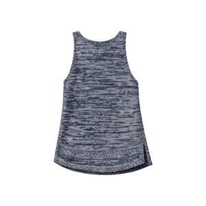 Eileen Fisher Organic Linen Marled Sleeveless Sweater Blue Size L Relaxed Knit